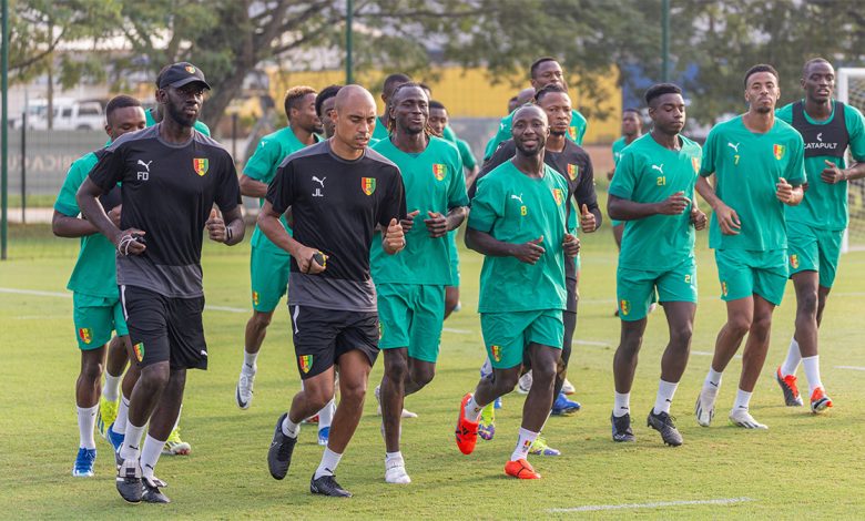 L'équipe nationale de la Guinée en séance d'entrainement