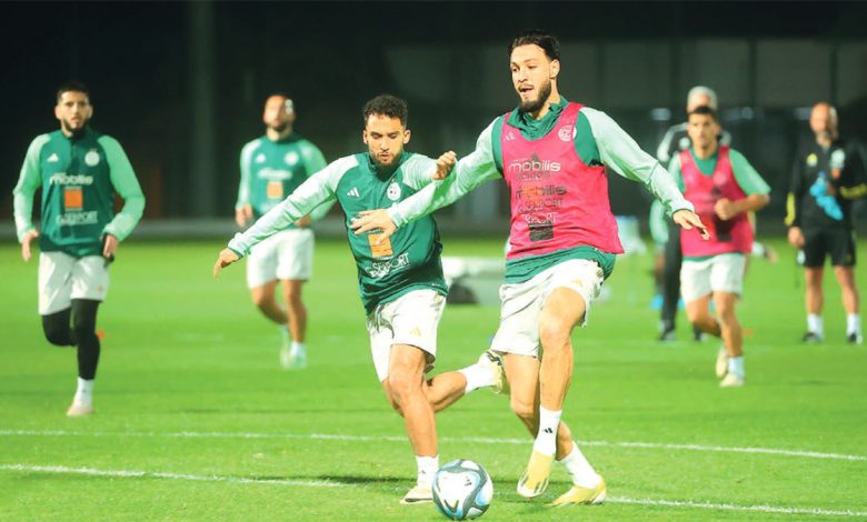 Ramy Bensebaïni et ses coéquipiers en séance d'entrainements