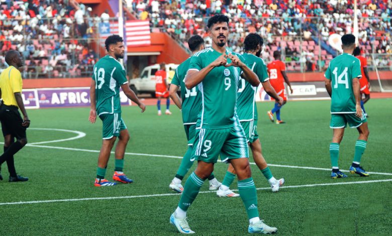 Baghdad Bounedjah lors du match face au Liberia